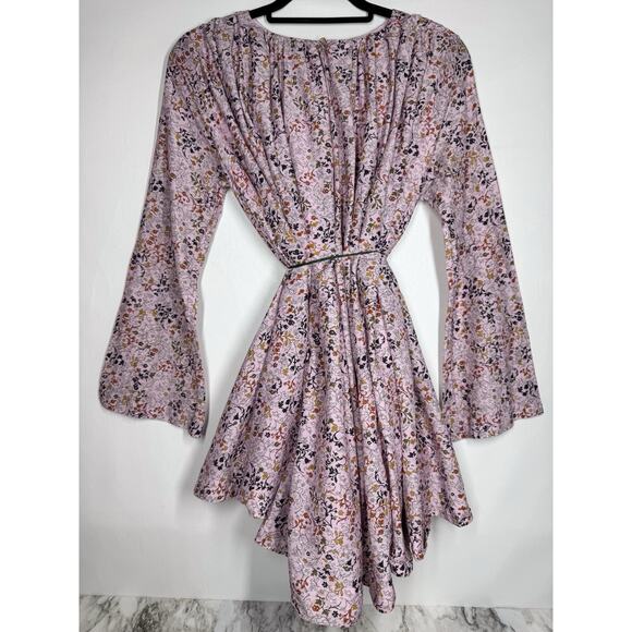 Elliette Tate Silk Ditsy Floral Mini Dress Feminine Romantic Size 6 Fairy - Picture 7 of 10